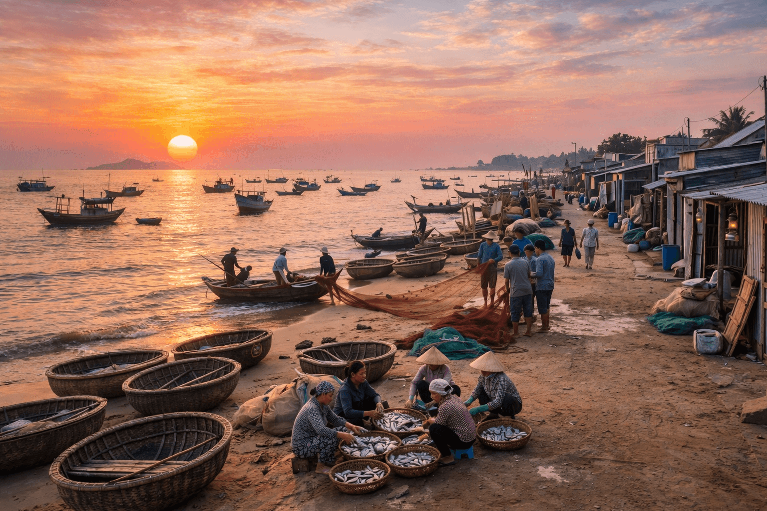 Làng chài truyền thống